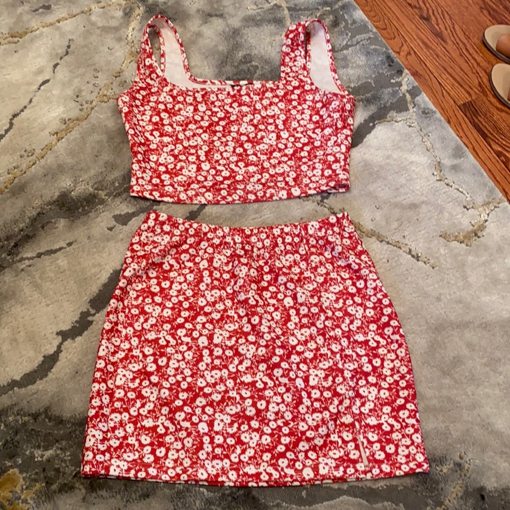 2 Piece Crop top and Skirt